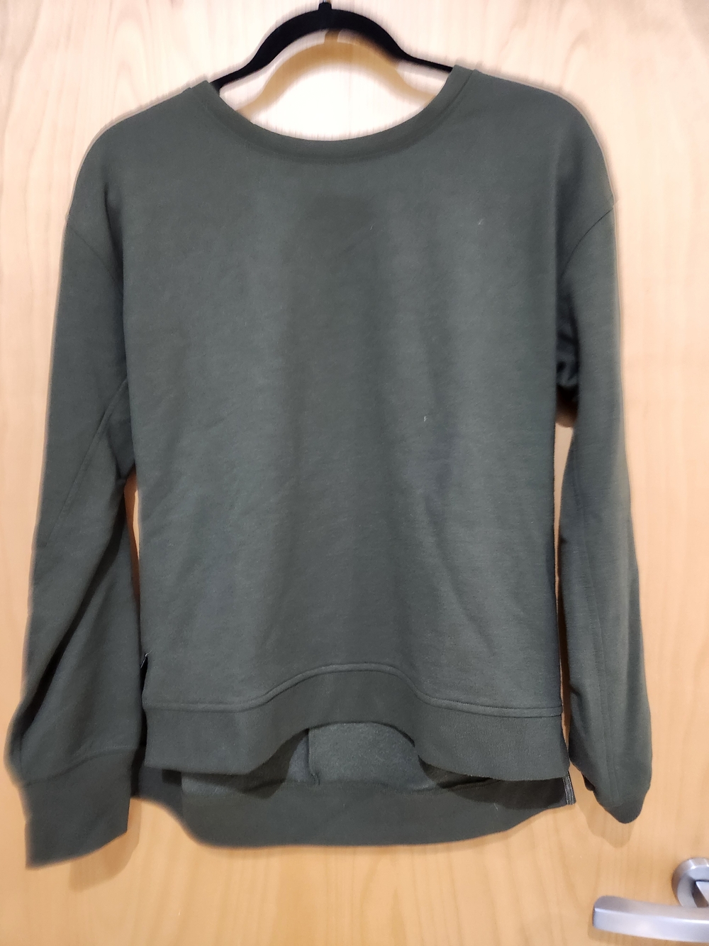 Everyday Olive Green Crewneck Sweatshirt With Open Back Keyhole